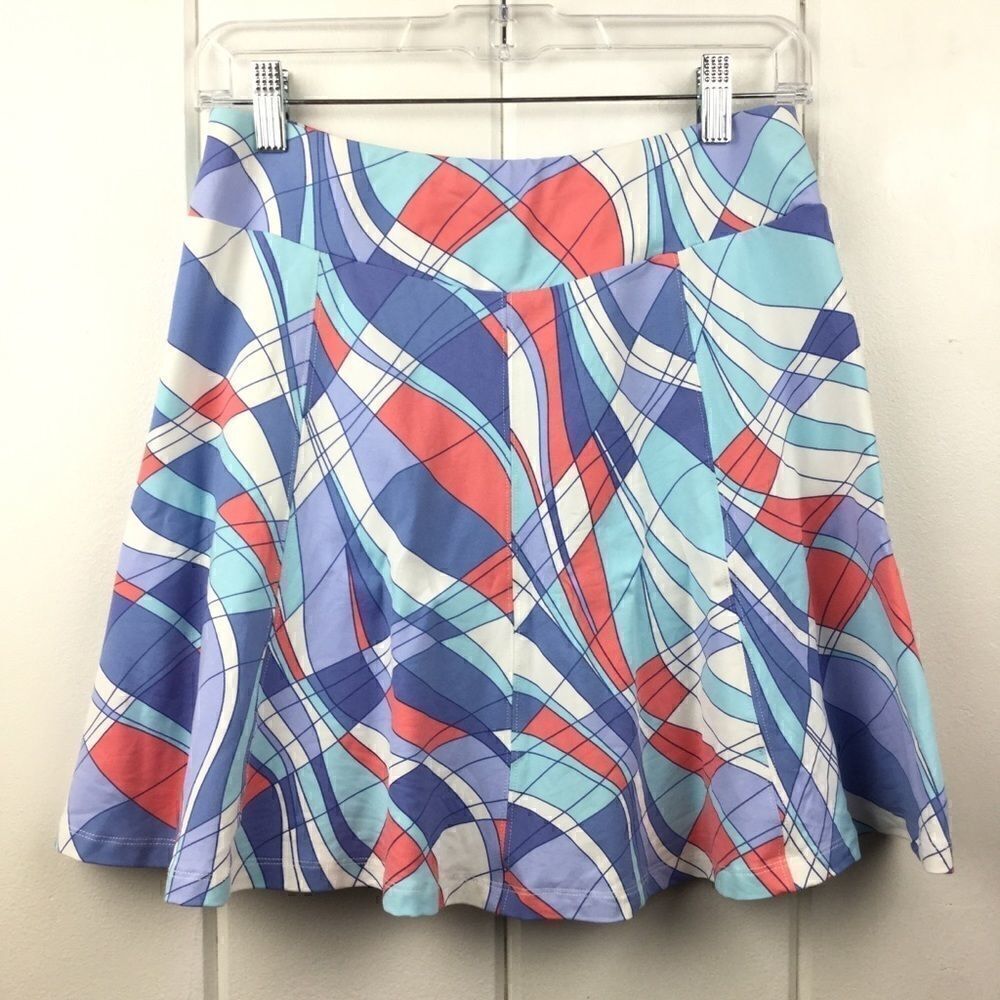 J. McLaughlin Tennis Skirt Pop Art Style Turquoise Coral, Size XS‎